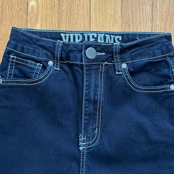 VIP Jeans Contrast Stitch Straight Leg Black Carpenter Denim with Hammer Loop - Picture 5 of 11